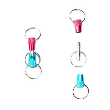 Aluminum Pull Apart Keychain with 3 Split Ring